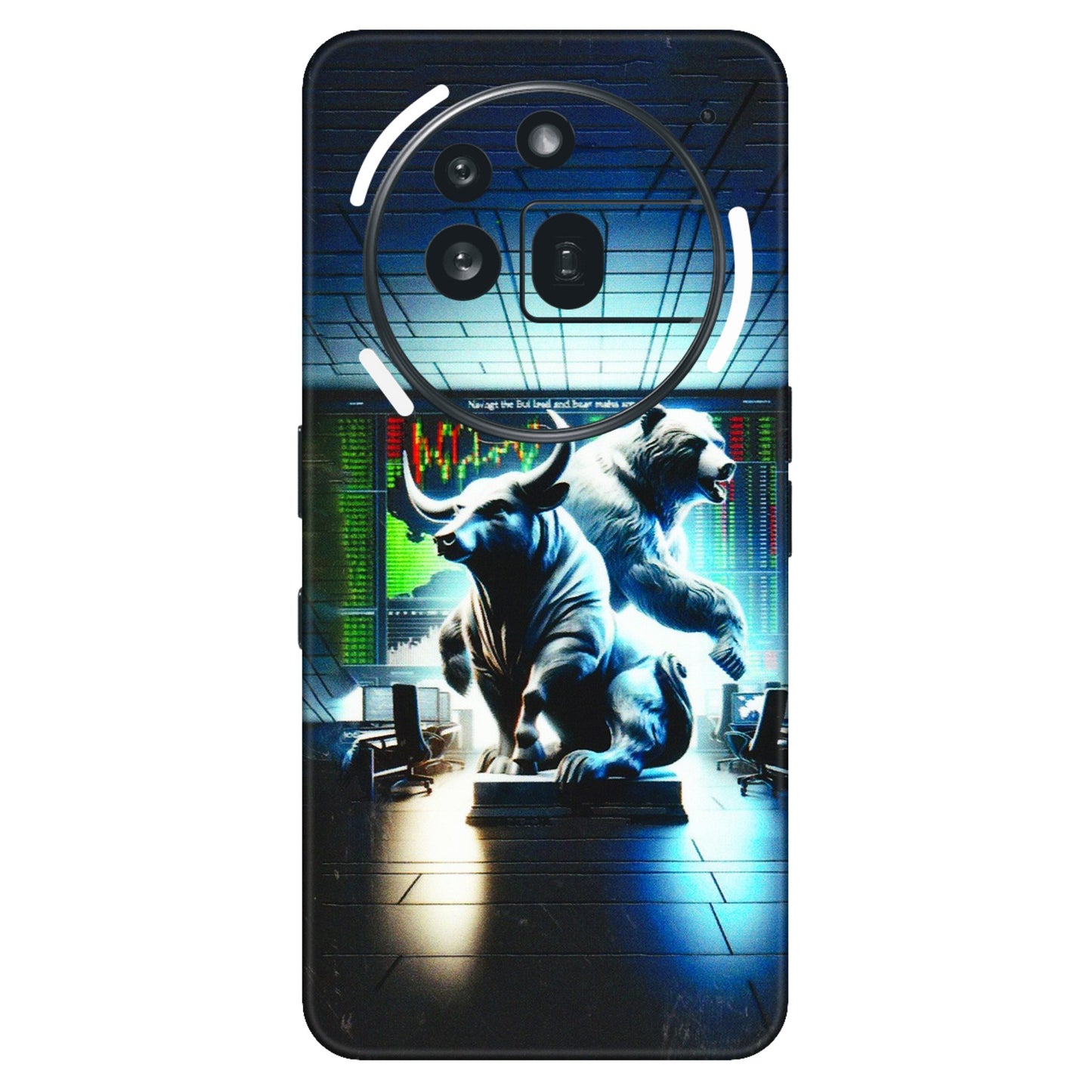 Nothing Phone Skins (All Models) - Stock Market Sensex Bear vs Bulls - 3D Embossed Finish (L-15) Nothing Phone 3A Pro