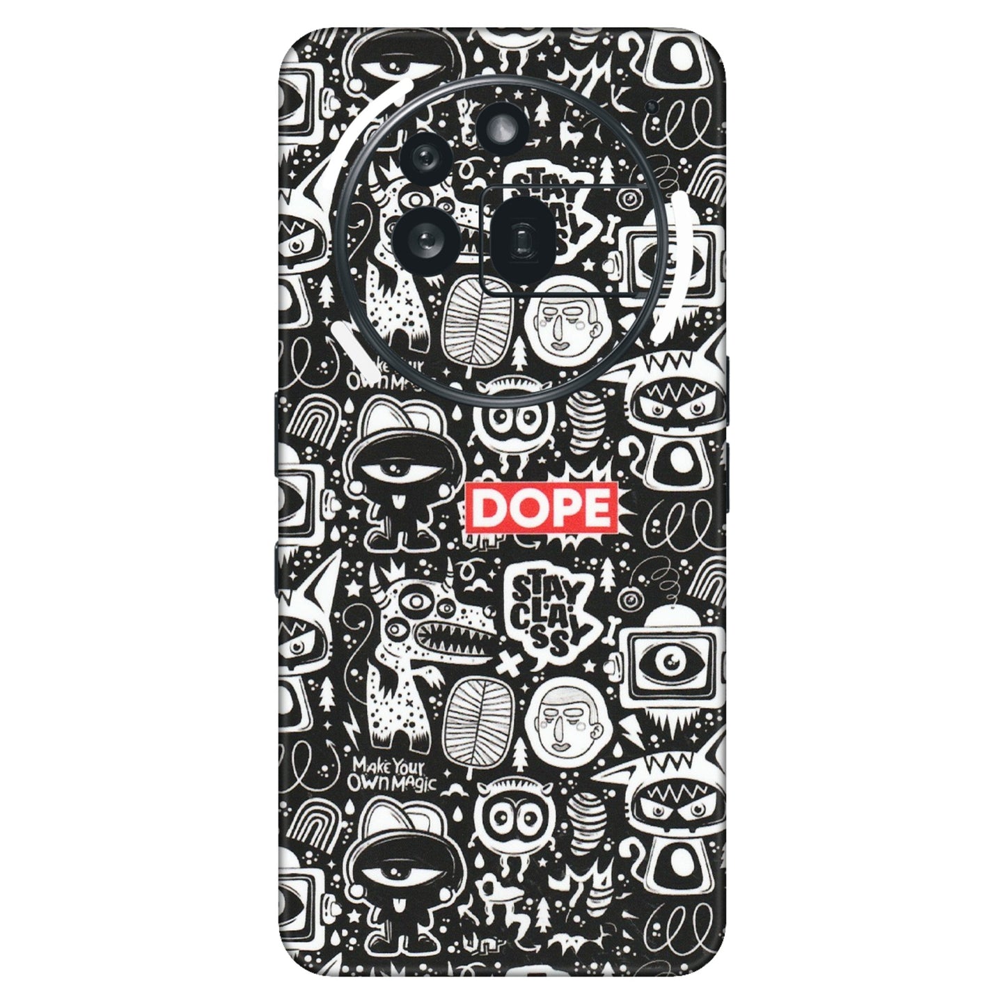 Nothing Phone Skins (All Models) - Dope Stay Classy Black Doodles - Matte Finish (M-126) Nothing Phone 3A Pro
