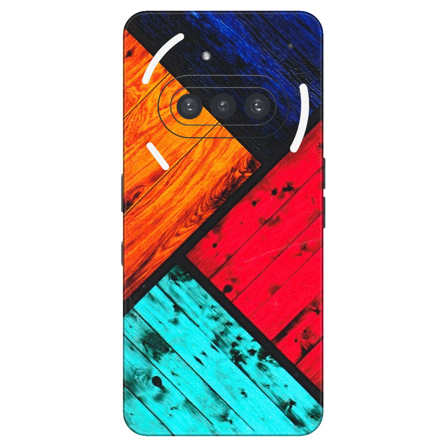 Nothing Phone Skins (All Models) - Colourful Wood Panels Abstract - 3D Embossed Finish (L-09) Nothing Phone 3A