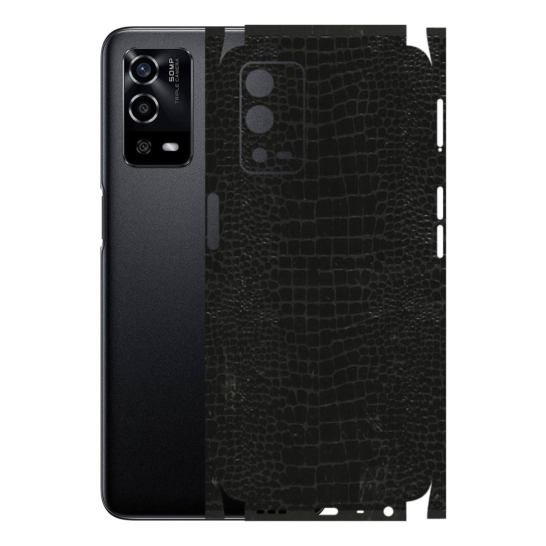 Oppo Phone Skins (All Models) - Snake Leather Black - 3D Embossed Finish (L-107) Oppo A55 4G