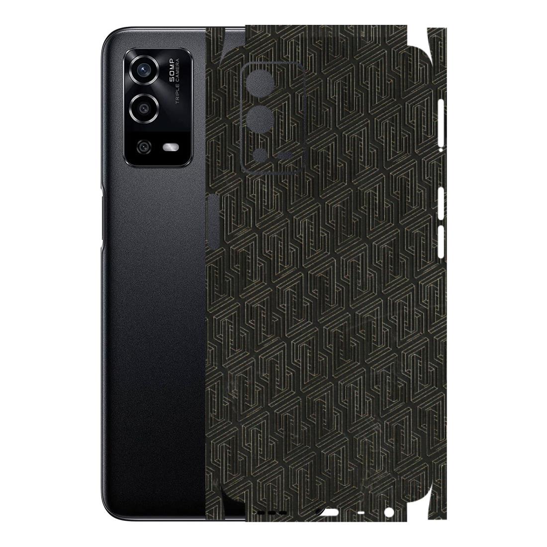 Oppo Phone Skins (All Models) - Black Abstract Pattern - 3D Embossed Finish (L-117) Oppo A55 4G