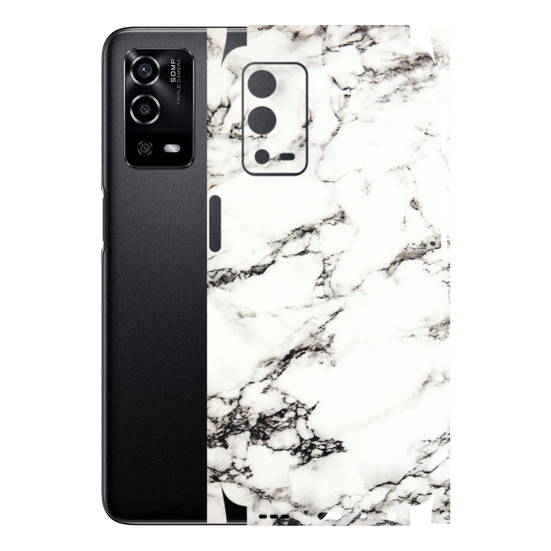 Oppo Phone Skins (All Models) - Black and White Marble Texture - 3D Embossed Finish (L-124) Oppo A55 4G
