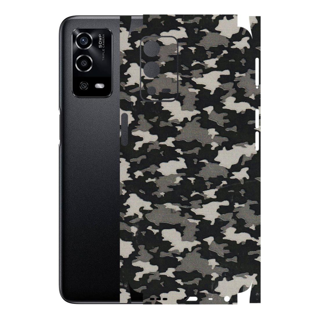 Oppo Phone Skins (All Models) - Black/Grey Camoflaunge - 3D Embossed Finish (L-142) Oppo A55 4G