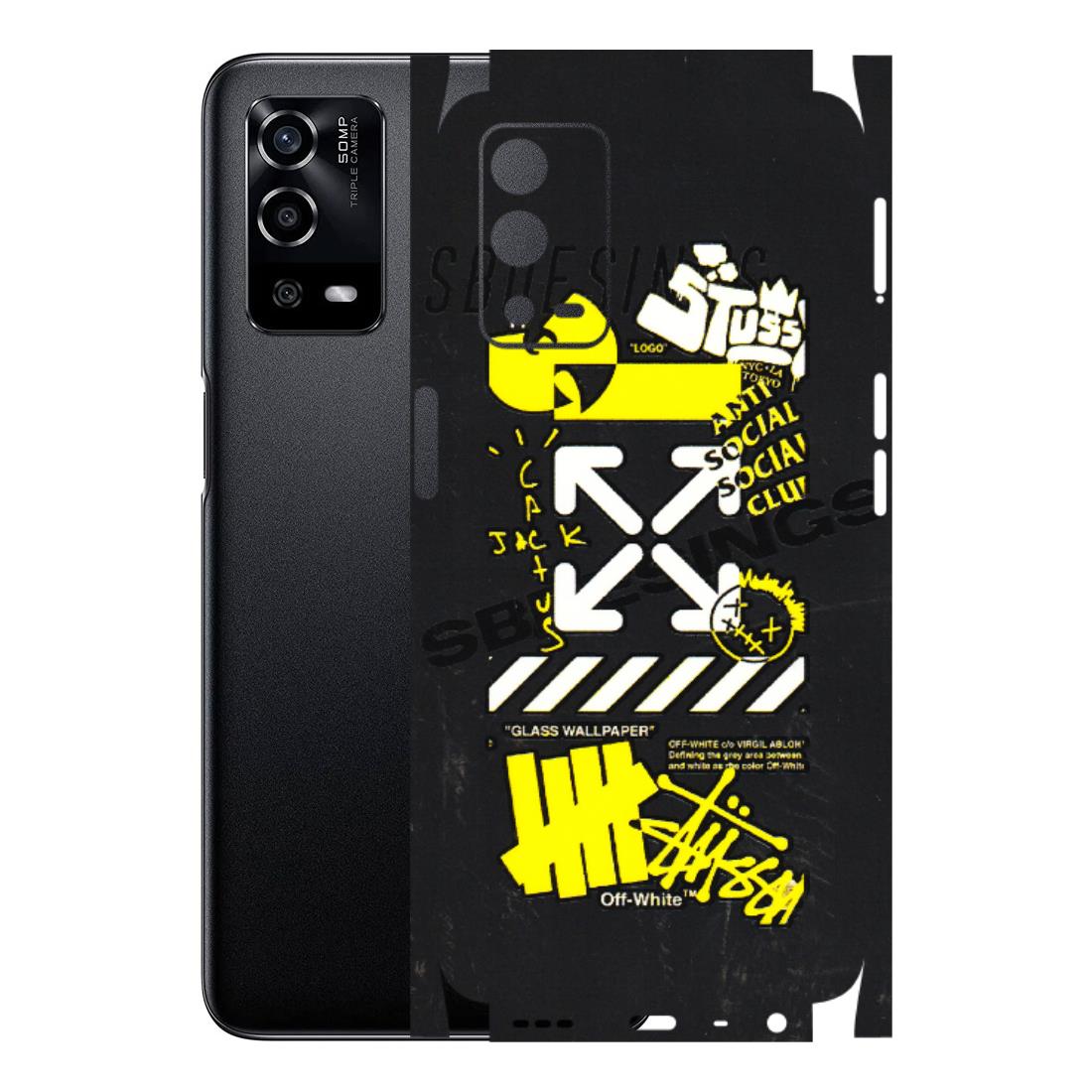 Oppo Phone Skins (All Models) - Anti Social Graffiti - 3D Embossed Finish (L-198) Oppo A55 4G
