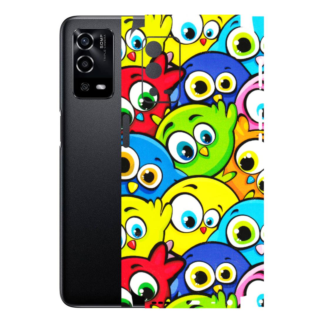 Oppo Phone Skins (All Models) - Cute Fluffy Birds - 3D Embossed Finish (L-213) Oppo A55 4G
