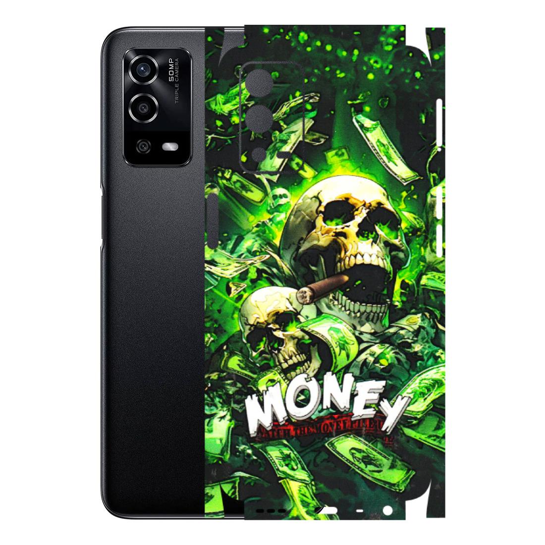 Oppo Phone Skins (All Models) - Skull Money - 3D Embossed Finish (L-303) Oppo A55 4G