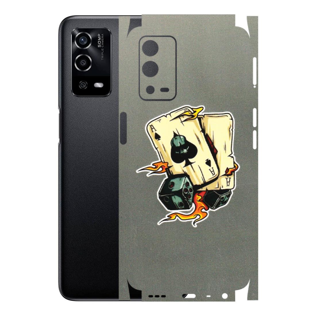 Oppo Phone Skins (All Models) - Grey Cards Of Ace - 3D Embossed Finish (L-77) Oppo A55 4G