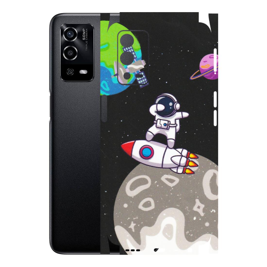 OPPO Phone Skins (All Models) - Astronaut Vibing Toon Running - Matte Finish (M-39) Oppo A55 4G