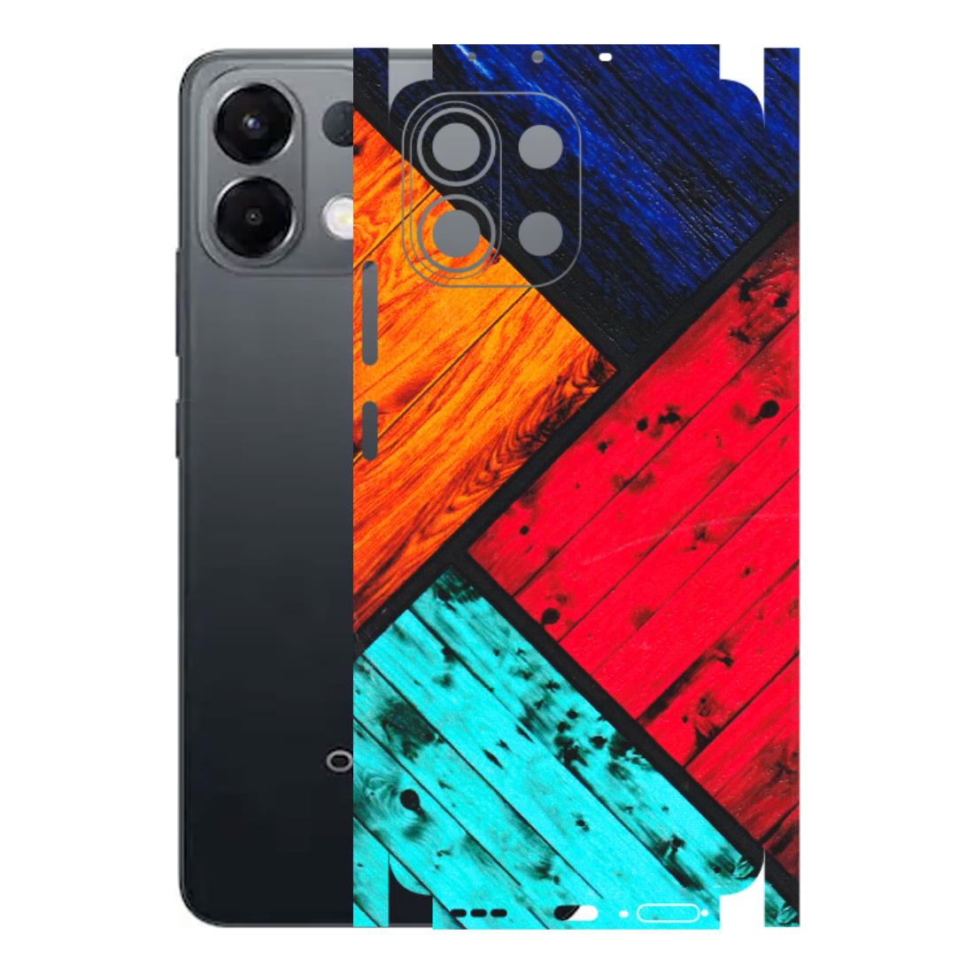 OPPO Phone Skins 2025 (All Models) - Colourful Wood Panels Abstract - 3D Embossed Finish (L-09) Oppo K13 5G
