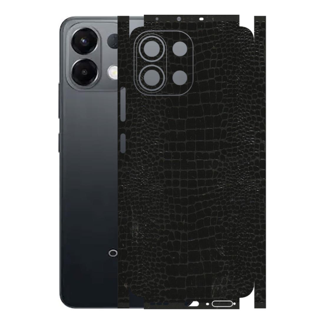OPPO Phone Skins 2025 (All Models) - Snake Leather Black - 3D Embossed Finish (L-107) Oppo K13 5G