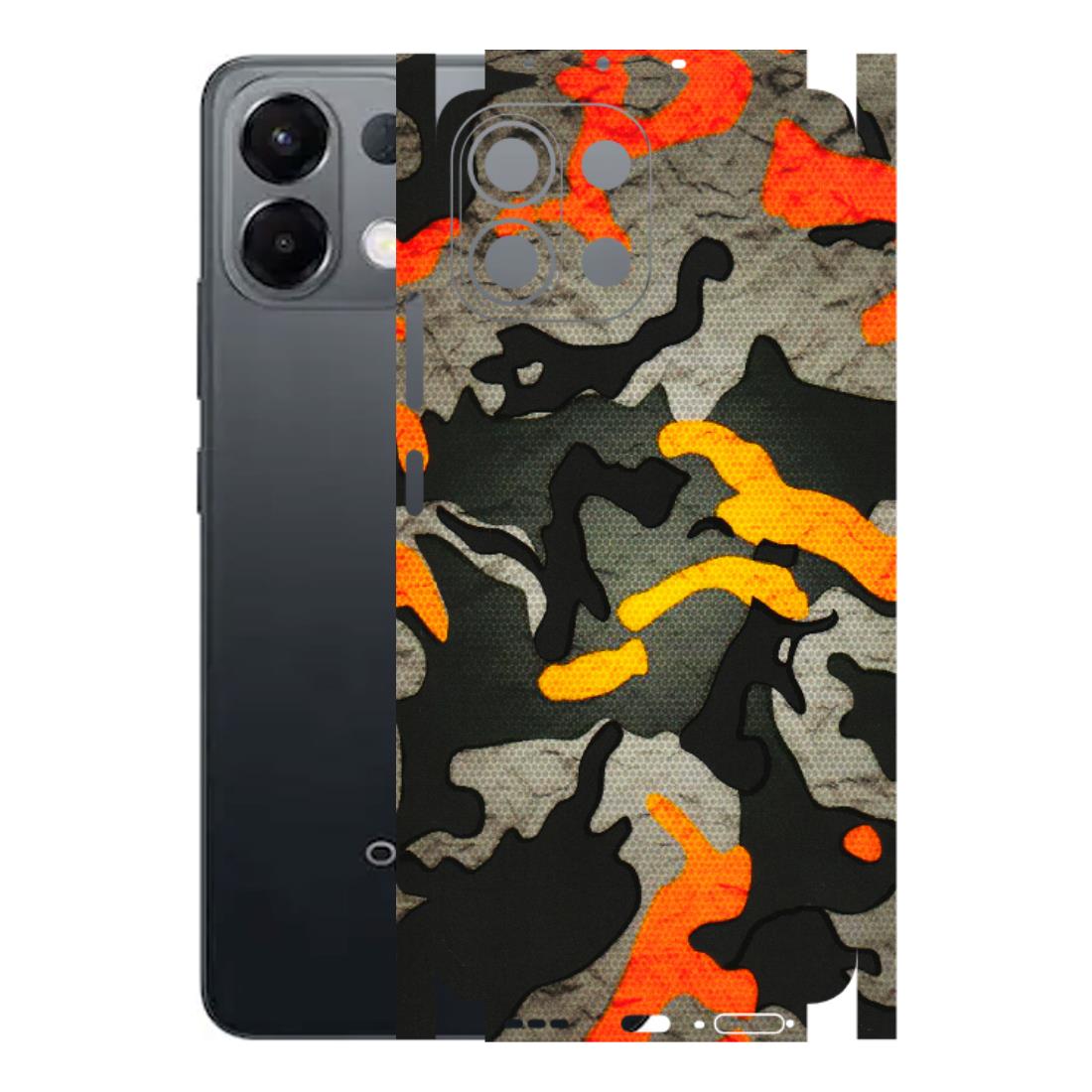 OPPO Phone Skins 2025 (All Models) - Orange Camouflage - 3D Embossed Finish (L-204) Oppo K13 5G