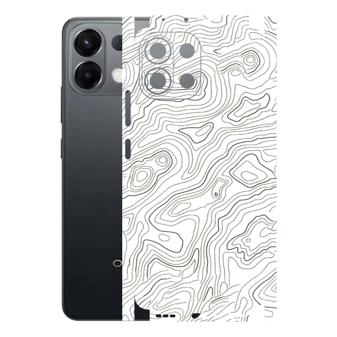 OPPO Phone Skins 2025 (All Models) - White Black Swirls Latest - 3D Embossed Finish (L-219) Oppo K13 5G