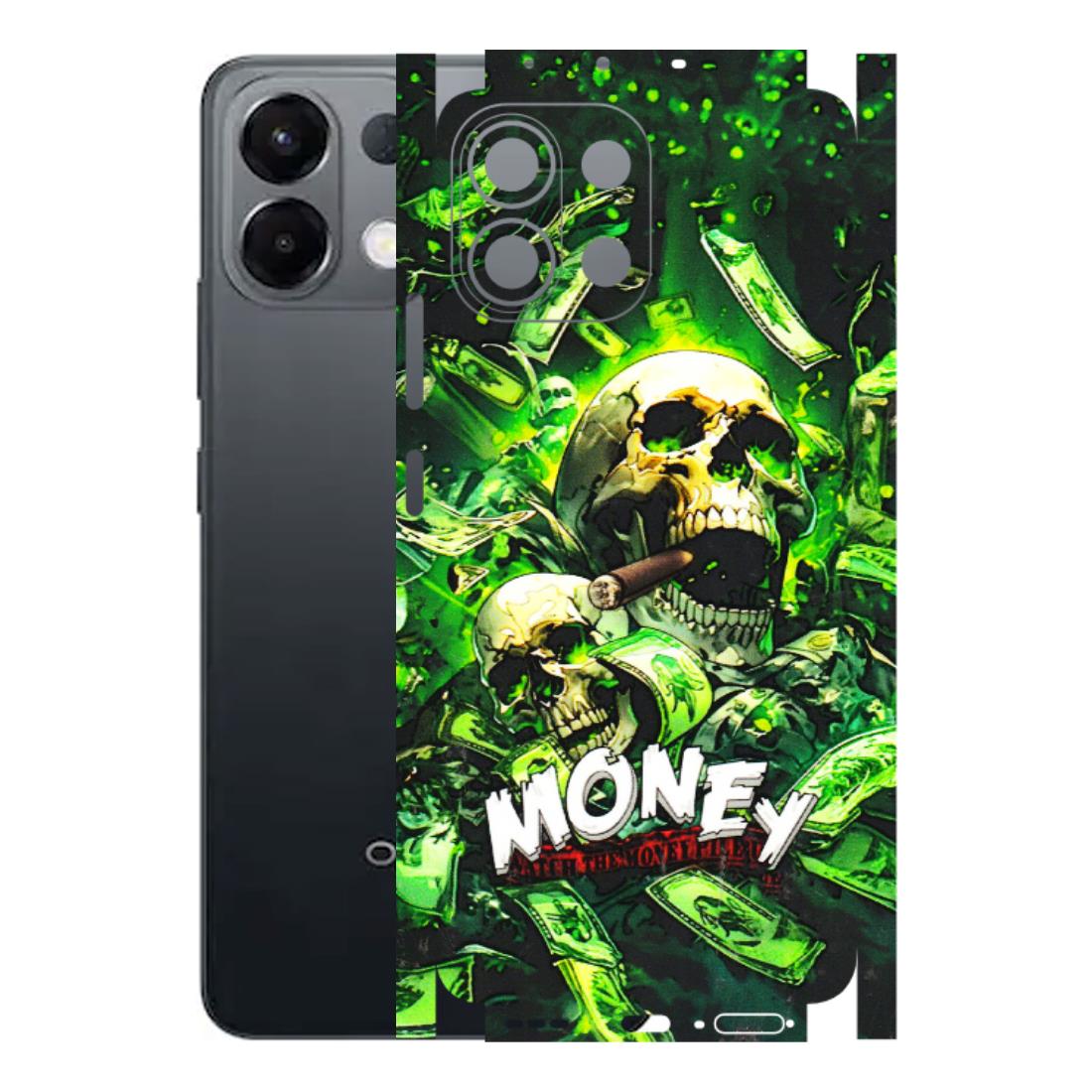 OPPO Phone Skins 2025 (All Models) - Skull Money - 3D Embossed Finish (L-303) Oppo K13 5G