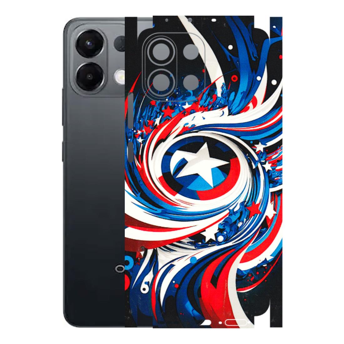OPPO Phone Skins 2025 (All Models) - Captain America Logo - 3D Embossed Finish (L-307) Oppo K13 5G