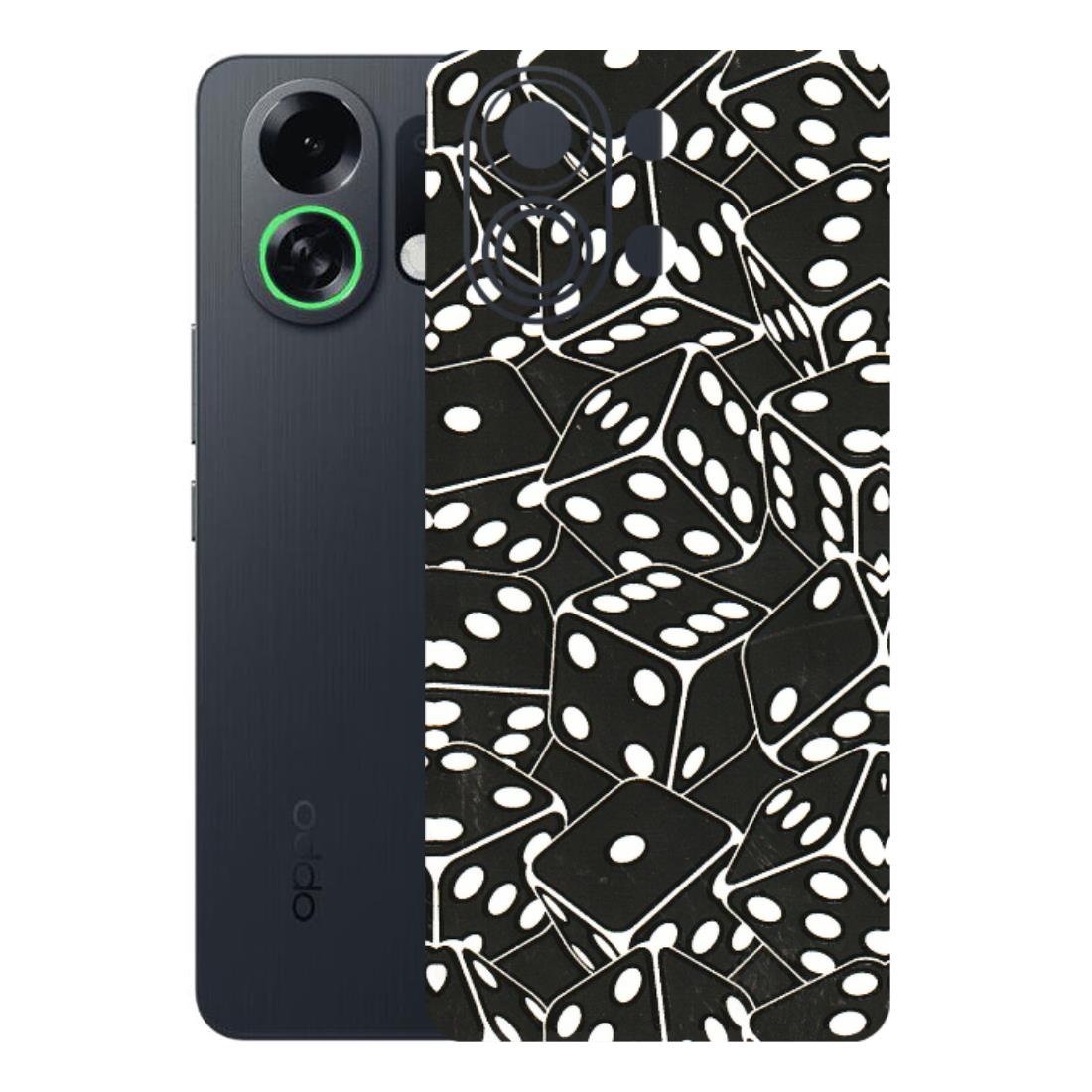 OPPO Phone Skins 2025 (All Models) - Big Black Dices - 3D Embossed Finish (L-106) Oppo K13 Turbo 5G