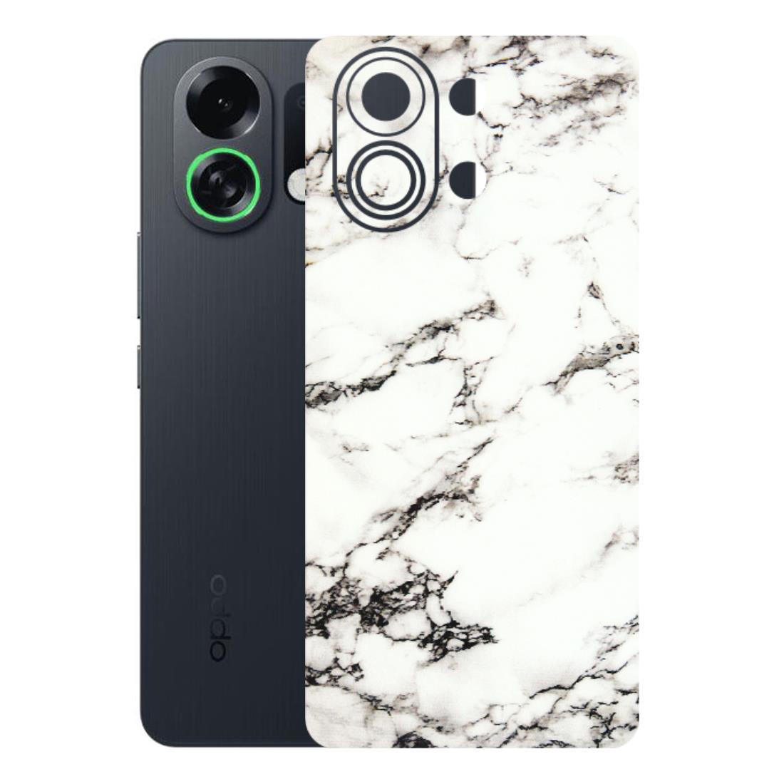 OPPO Phone Skins 2025 (All Models) - Black and White Marble Texture - 3D Embossed Finish (L-124) Oppo K13 Turbo 5G