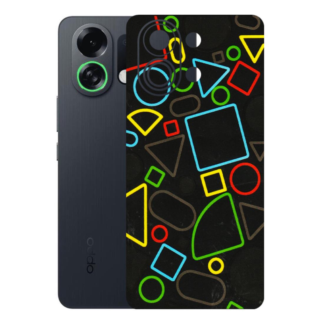 OPPO Phone Skins 2025 (All Models) - Black Shapes - 3D Embossed Finish (L-131) Oppo K13 Turbo 5G