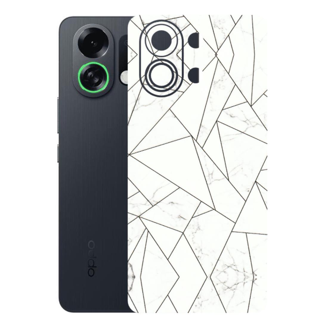 OPPO Phone Skins 2025 (All Models) - Luxury White Marble Effect - 3D Embossed Finish (L-168) Oppo K13 Turbo 5G