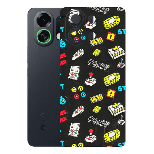OPPO Phone Skins 2025 (All Models) - Gaming Doodles - 3D Embossed Finish (L-224) Oppo K13 Turbo 5G