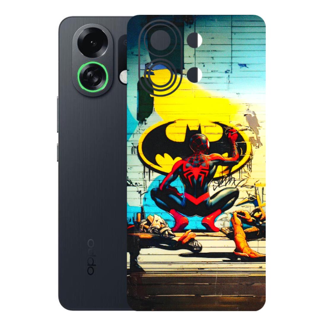 OPPO Phone Skins 2025 (All Models) - New Spiderman Bat Logo - 3D Embossed Finish (L-309) Oppo K13 Turbo 5G