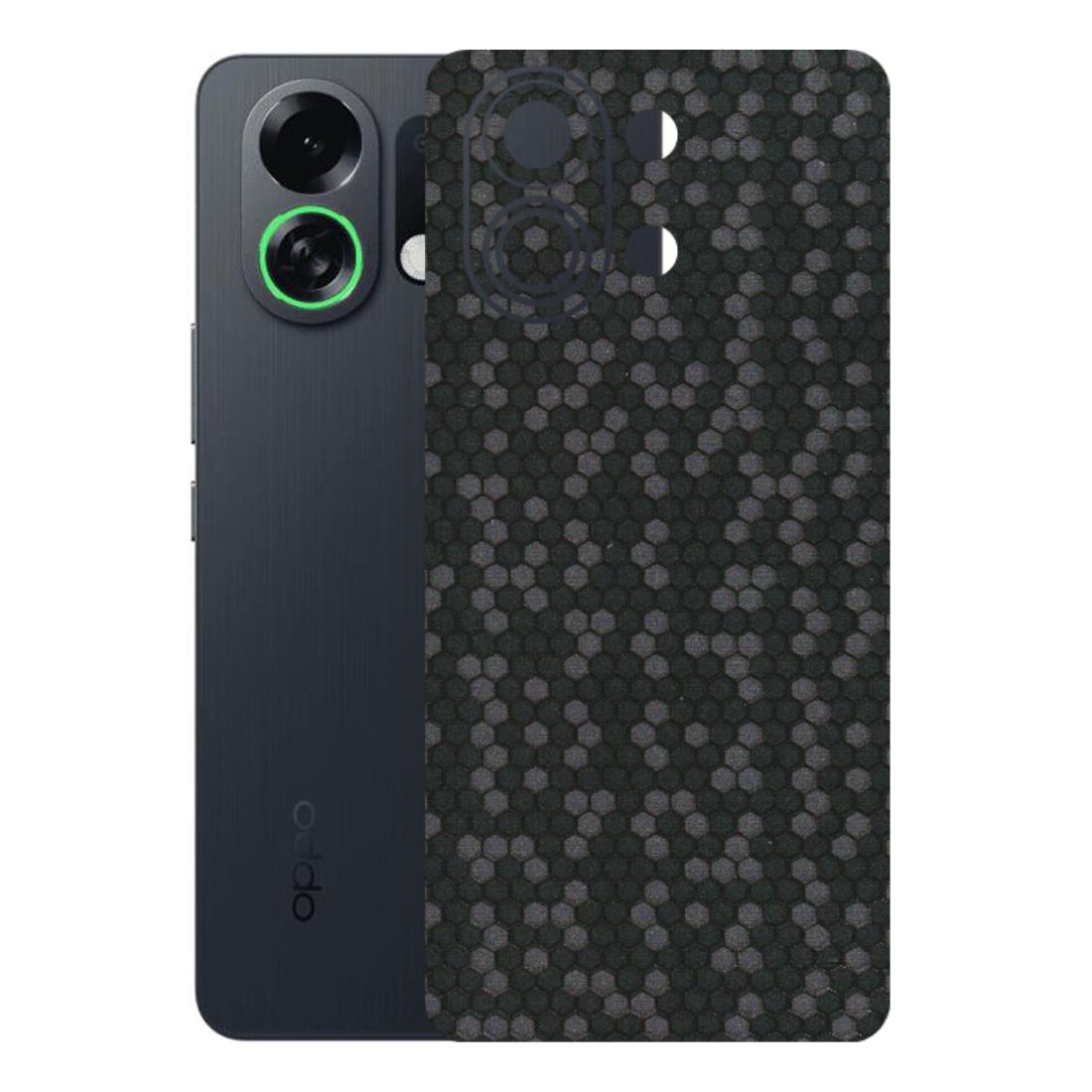 OPPO Phone Skins 2025 (All Models) - Black Grey Honeycomb Sober - 3D Embossed Finish (L-85) Oppo K13 Turbo 5G