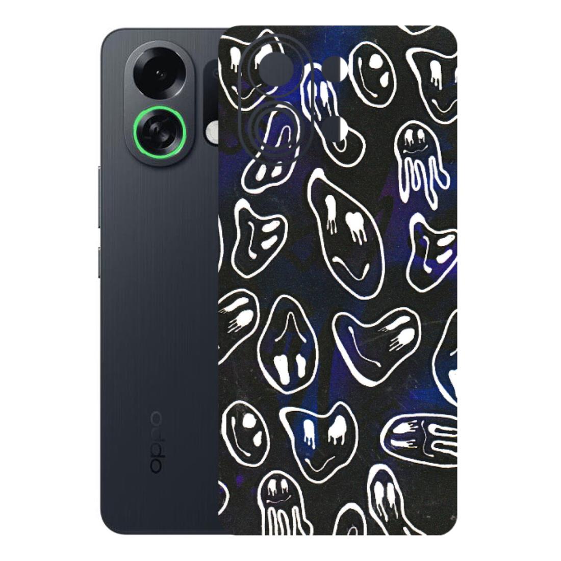 OPPO Phone Skins 2025 (All Models) - Distorted Smileys - 3D Embossed Finish (L-92) Oppo K13 Turbo 5G
