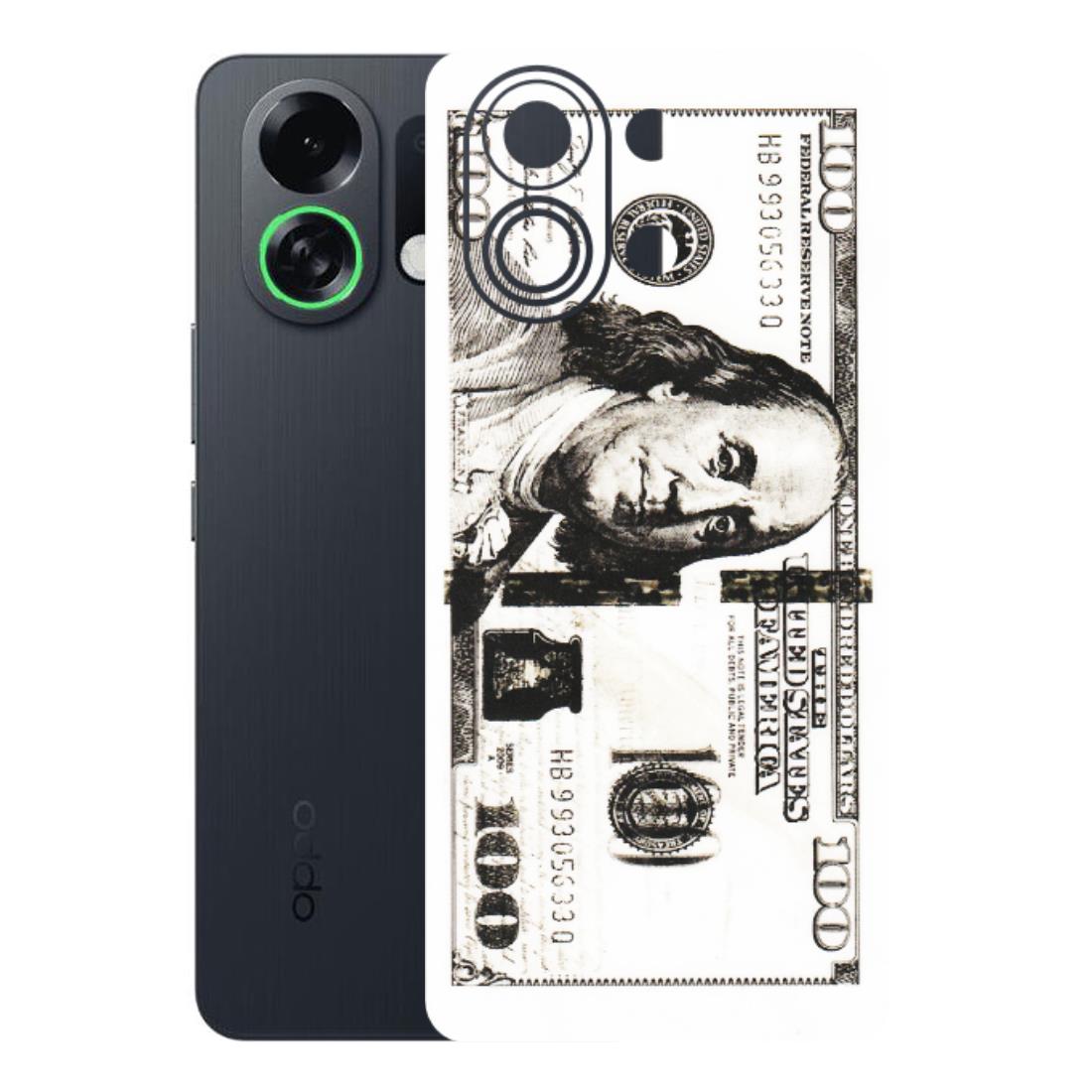 OPPO Phone Skins 2025 (All Models) - 100 Dollar Currency - Transparent Finish (T-01) Oppo K13 Turbo 5G