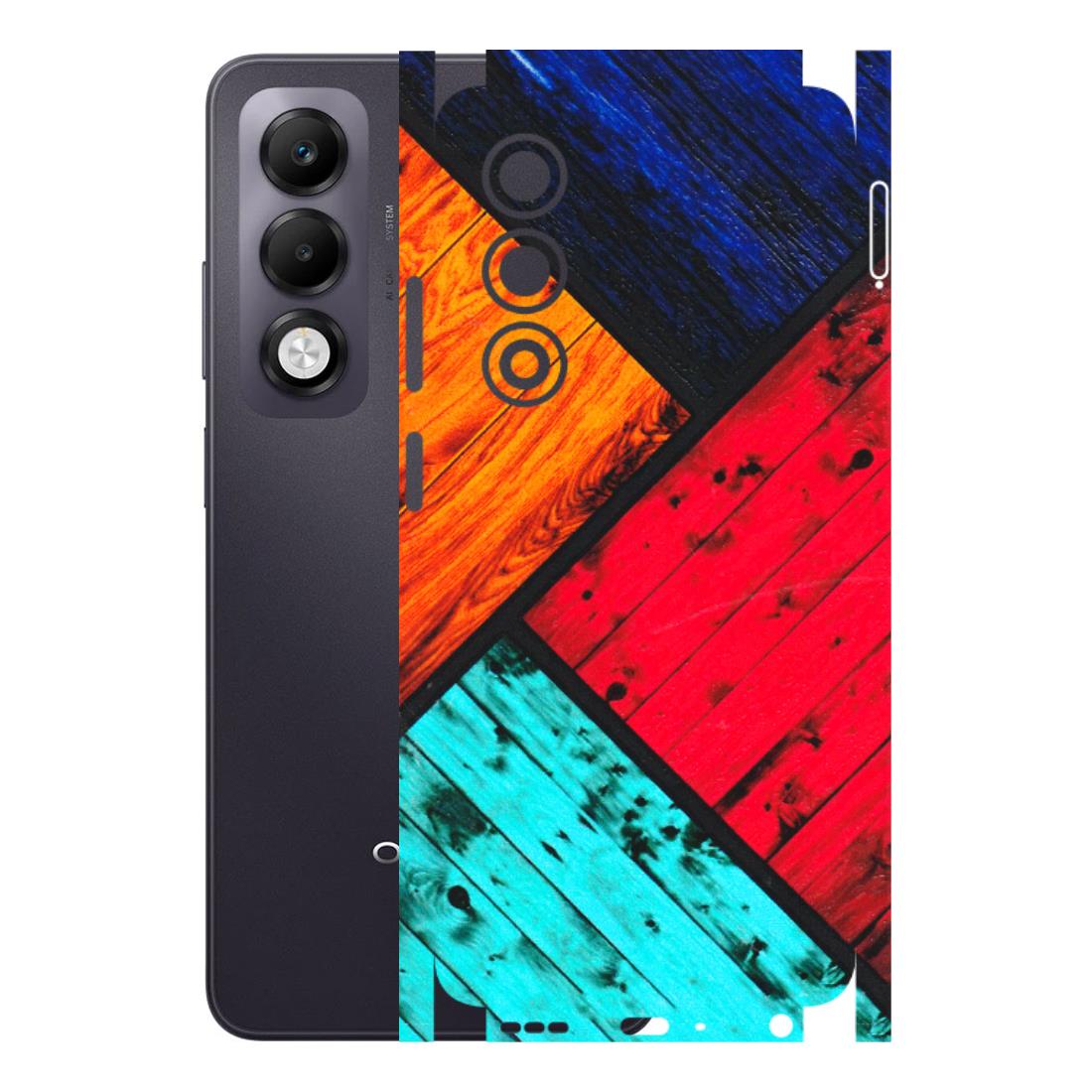 OPPO Phone Skins 2025 (All Models) - Colourful Wood Panels Abstract - 3D Embossed Finish (L-09) Oppo K13x 5G
