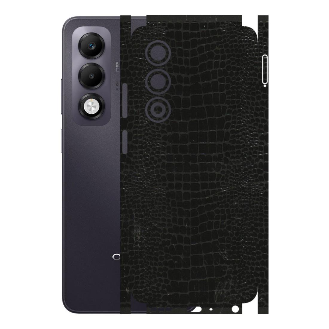 OPPO Phone Skins 2025 (All Models) - Snake Leather Black - 3D Embossed Finish (L-107) Oppo K13x 5G