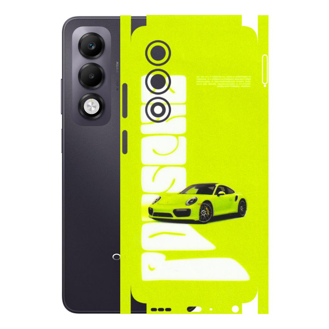 OPPO Phone Skins 2025 (All Models) - Lime Green Porche - 3D Embossed Finish (L-30) Oppo K13x 5G