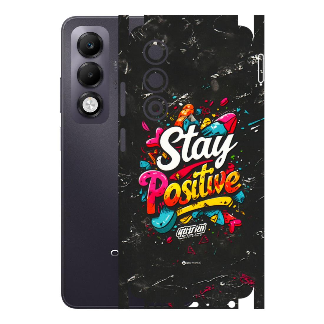 OPPO Phone Skins 2025 (All Models) - Stay Positive Black - 3D Embossed Finish (L-31) Oppo K13x 5G