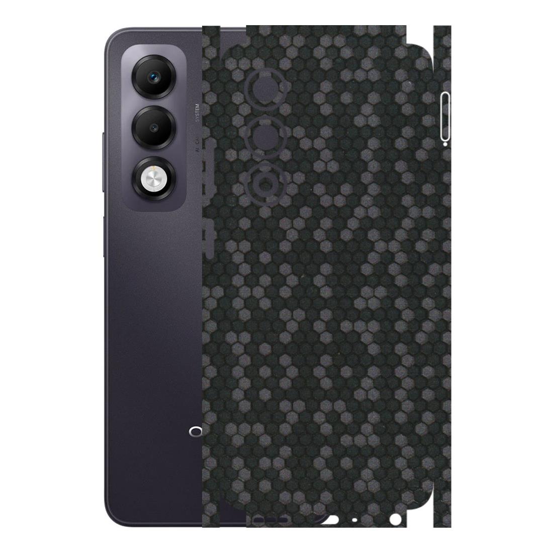 OPPO Phone Skins 2025 (All Models) - Black Grey Honeycomb Sober - 3D Embossed Finish (L-85) Oppo K13x 5G