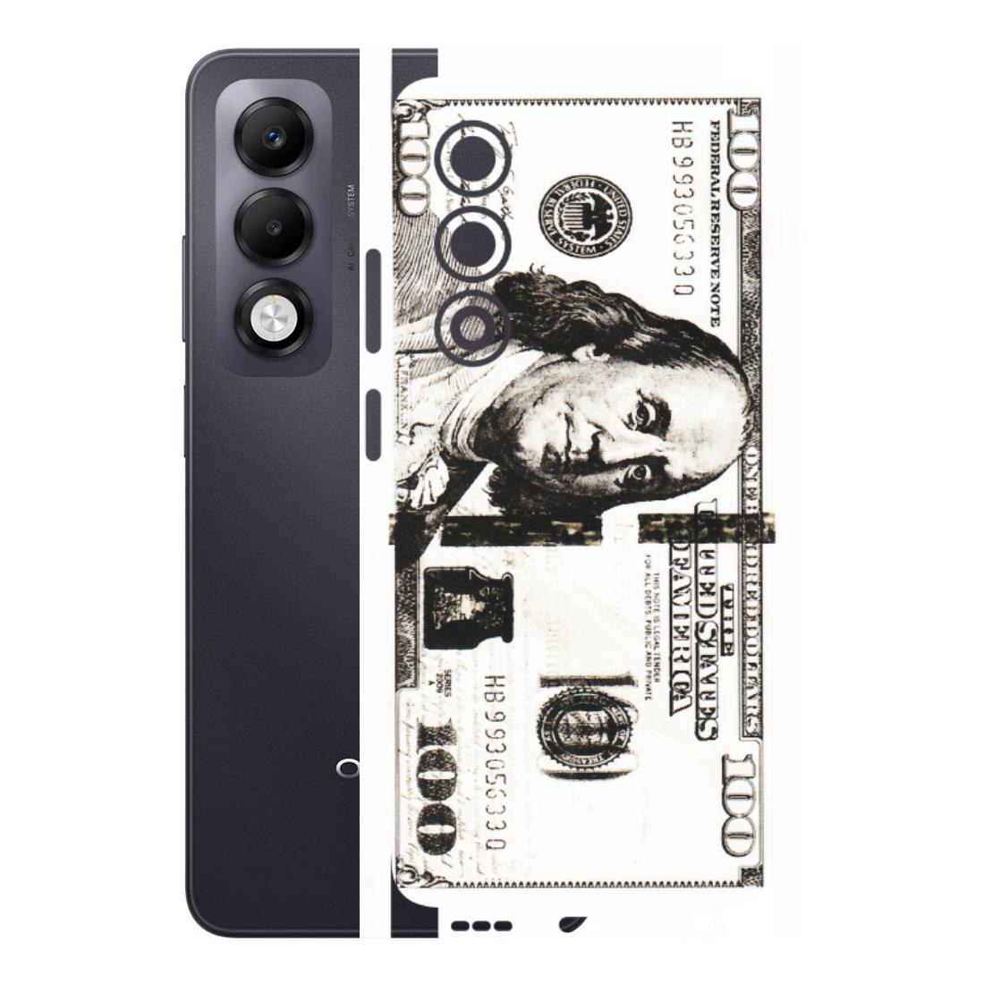 OPPO Phone Skins 2025 (All Models) - 100 Dollar Currency - Transparent Finish (T-01) Oppo K13x 5G