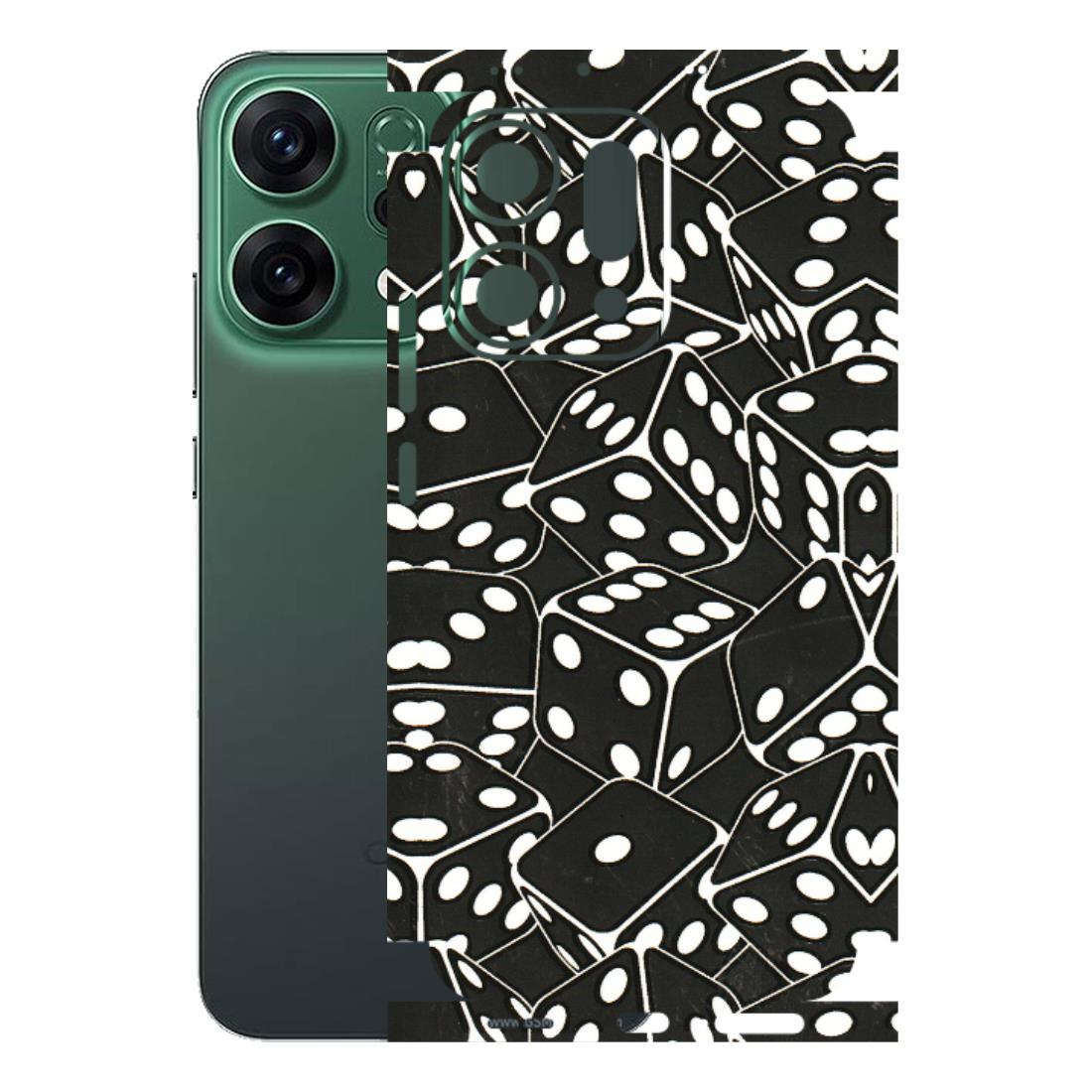OPPO Phone Skins 2025 (All Models) - Big Black Dices - 3D Embossed Finish (L-106) Oppo Reno 14 5G