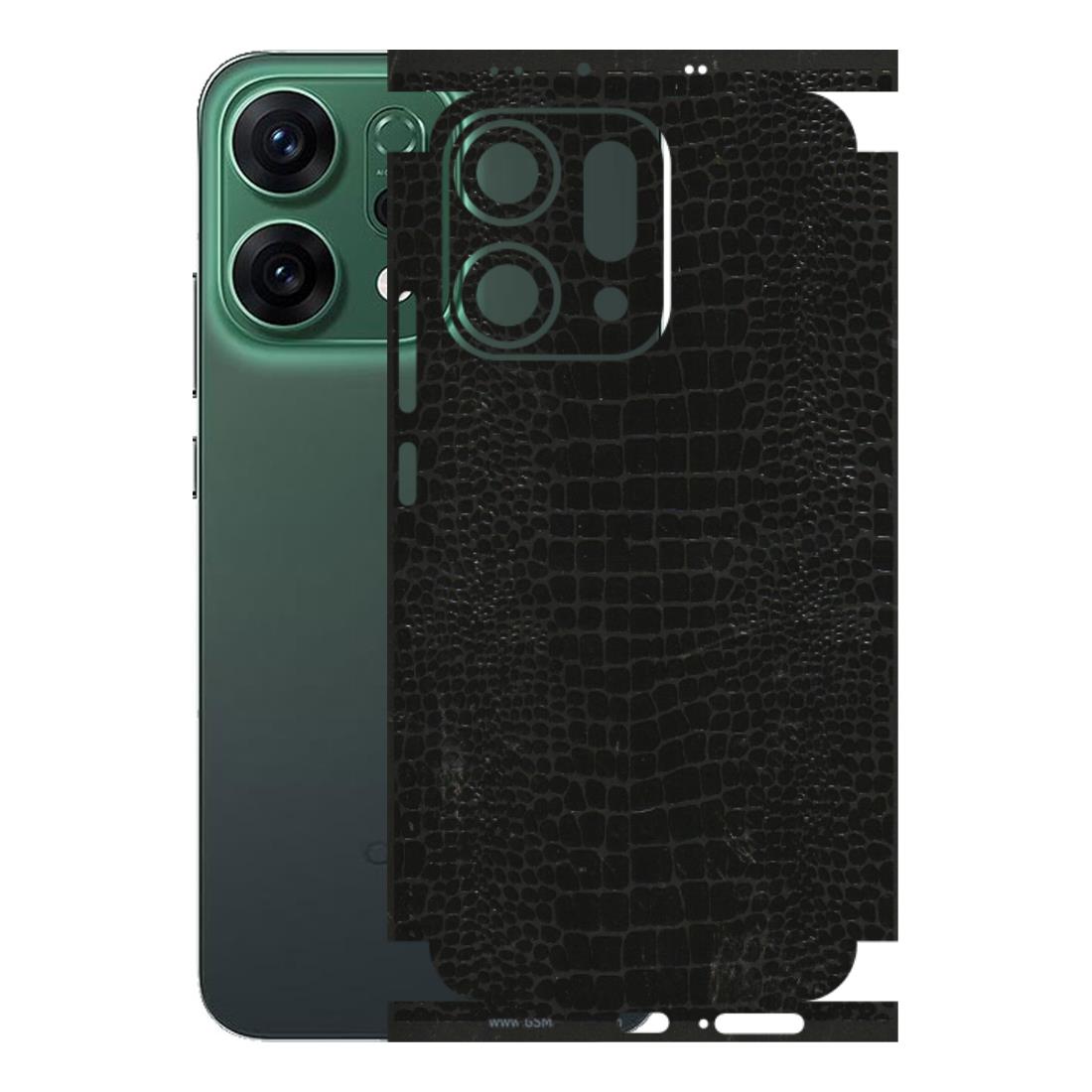 OPPO Phone Skins 2025 (All Models) - Snake Leather Black - 3D Embossed Finish (L-107) Oppo Reno 14 5G
