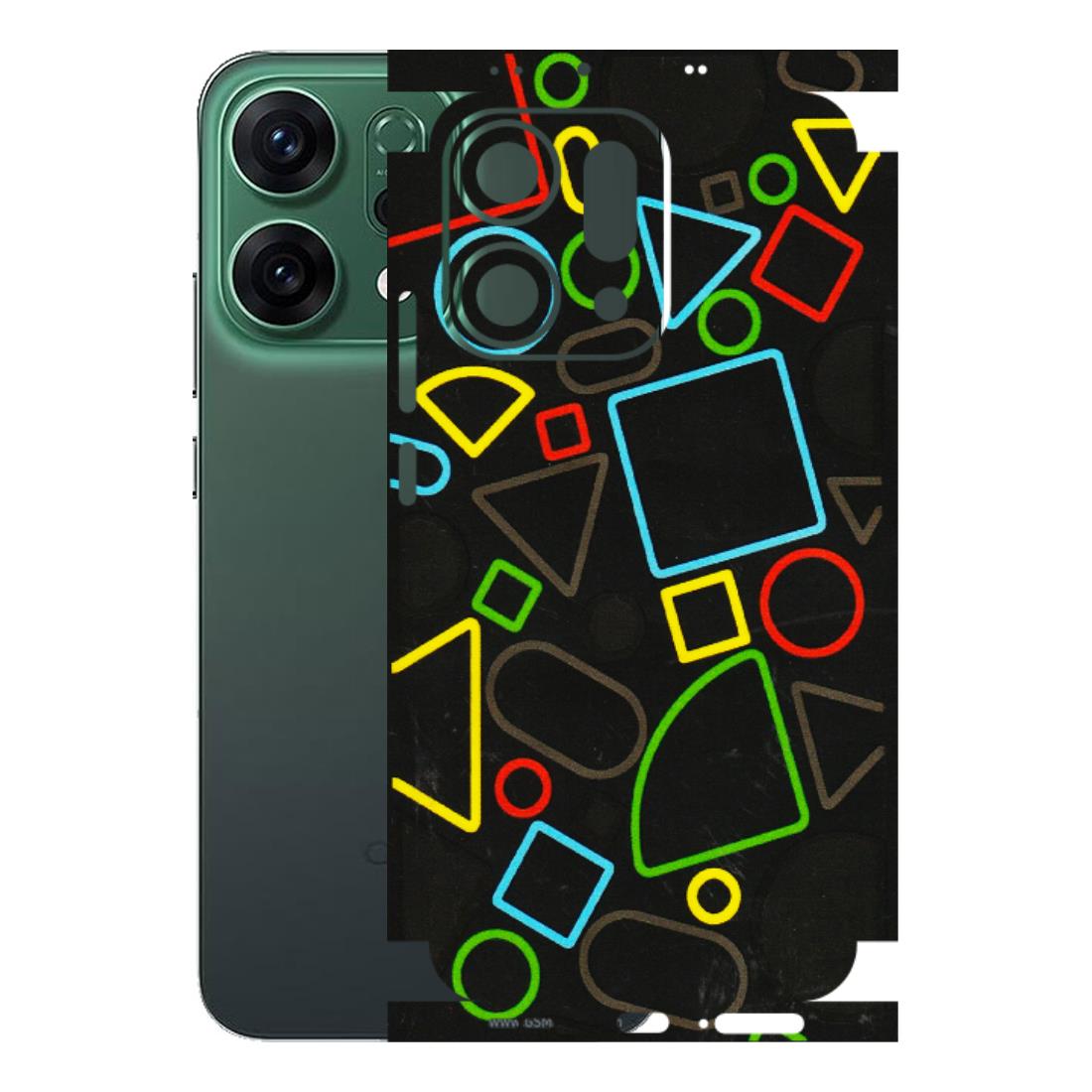 OPPO Phone Skins 2025 (All Models) - Black Shapes - 3D Embossed Finish (L-131) Oppo Reno 14 5G