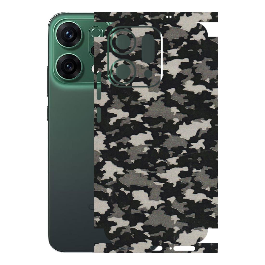 OPPO Phone Skins 2025 (All Models) - Black/Grey Camoflaunge - 3D Embossed Finish (L-142) Oppo Reno 14 5G