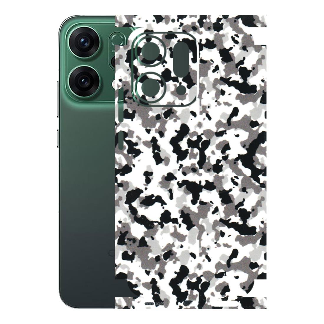 OPPO Phone Skins 2025 (All Models) - White Black Camouflage - 3D Embossed Finish (L-18) Oppo Reno 14 5G
