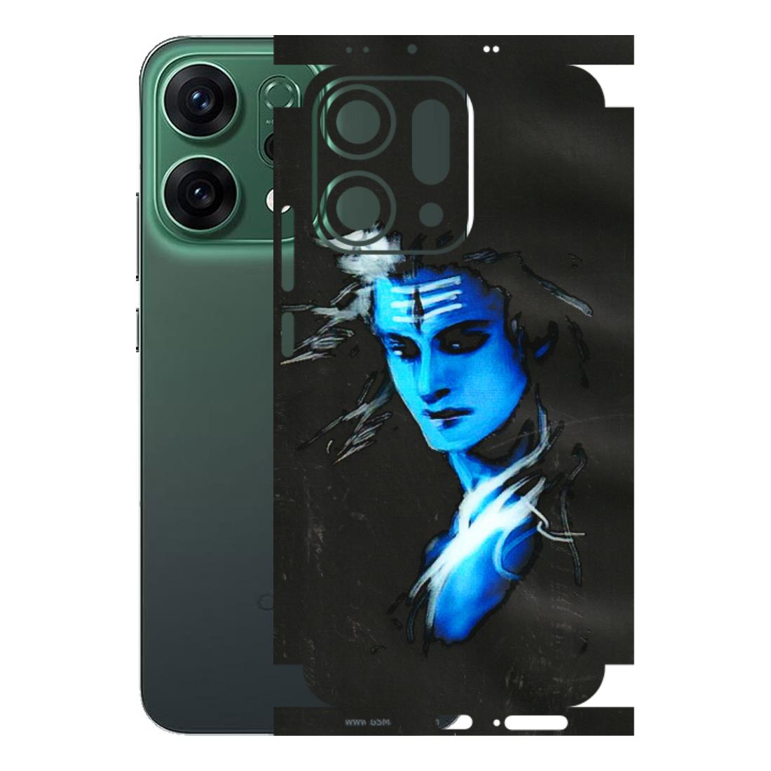 OPPO Phone Skins 2025 (All Models) - Har Har Mahadev Blue/Black - 3D Embossed Finish (L-185) Oppo Reno 14 5G