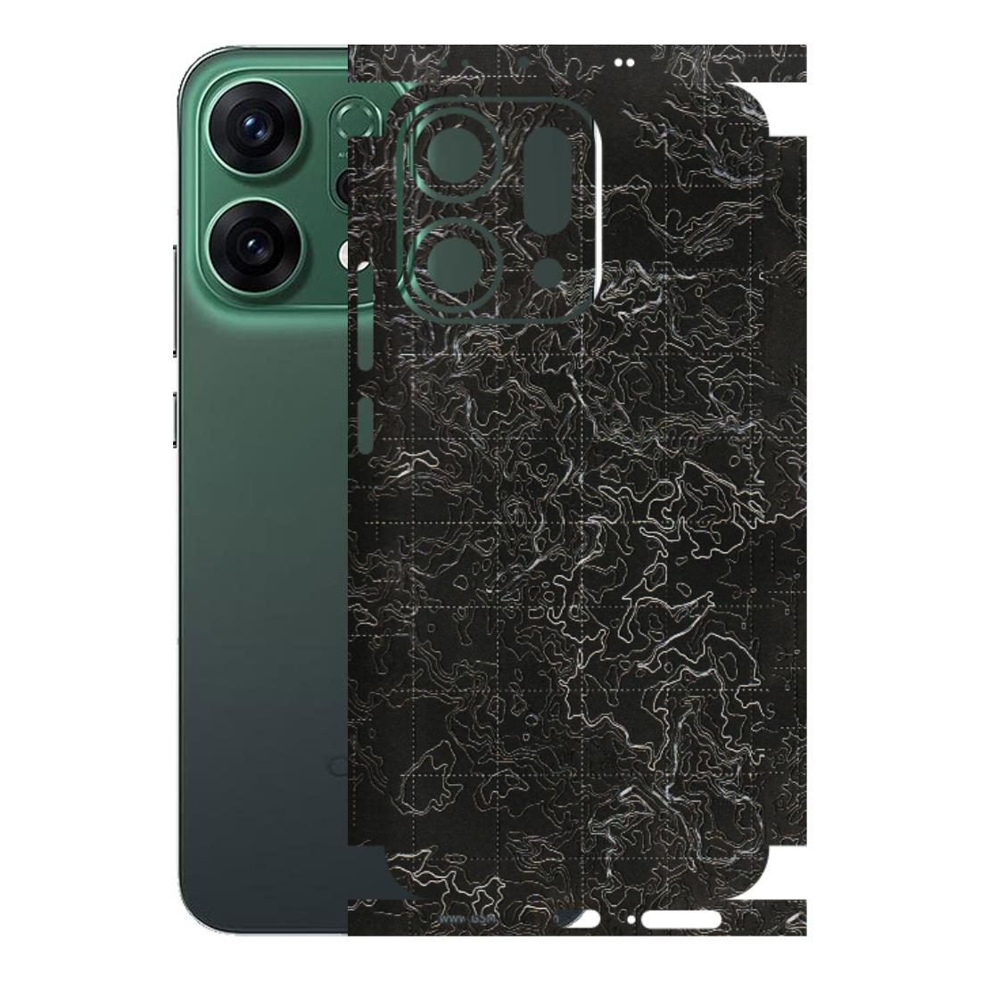 OPPO Phone Skins 2025 (All Models) - Black map - 3D Embossed Finish (L-201) Oppo Reno 14 5G
