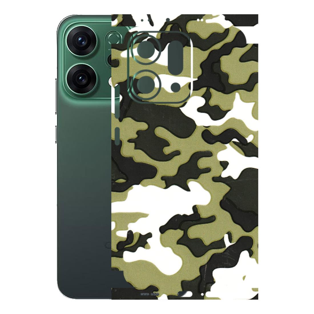 OPPO Phone Skins 2025 (All Models) - Camouflages White And Green - 3D Embossed Finish (L-243) Oppo Reno 14 5G