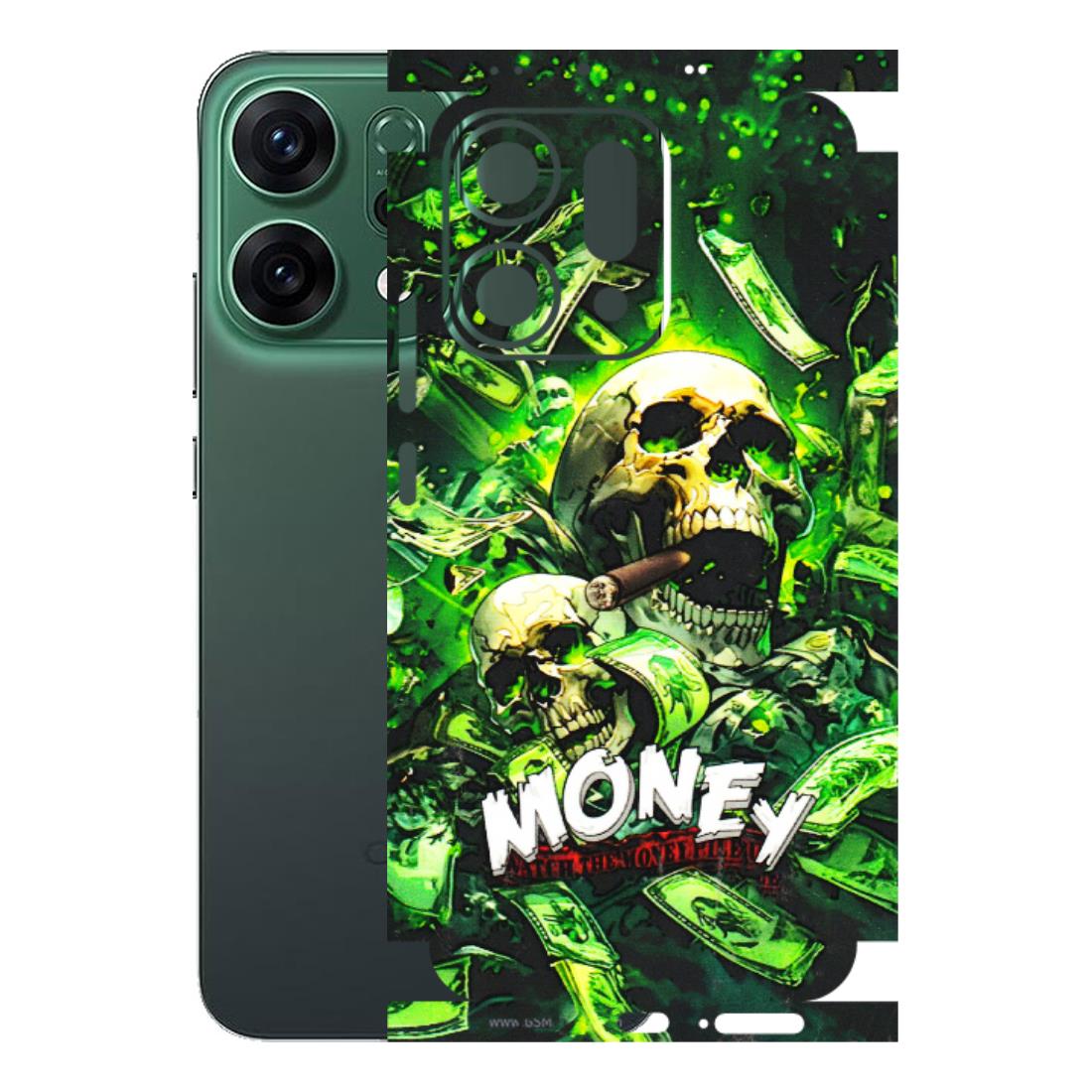OPPO Phone Skins 2025 (All Models) - Skull Money - 3D Embossed Finish (L-303) Oppo Reno 14 5G