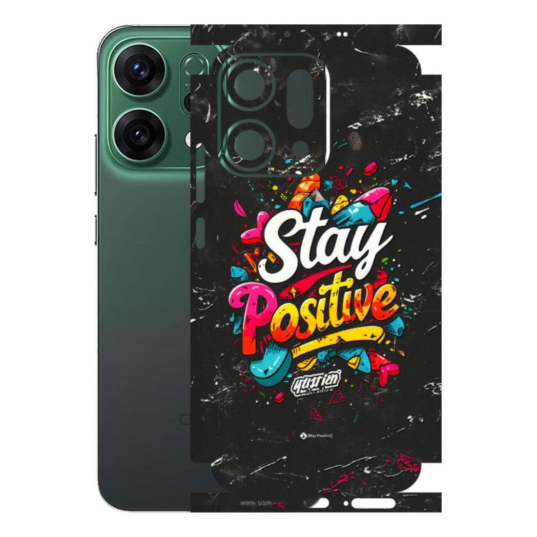 OPPO Phone Skins 2025 (All Models) - Stay Positive Black - 3D Embossed Finish (L-31) Oppo Reno 14 5G