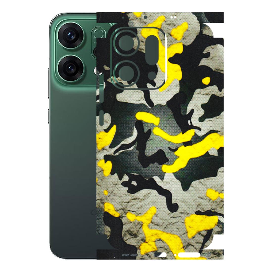 OPPO Phone Skins 2025 (All Models) - Yellow Camouflage - 3D Embossed Finish (L-61) Oppo Reno 14 5G