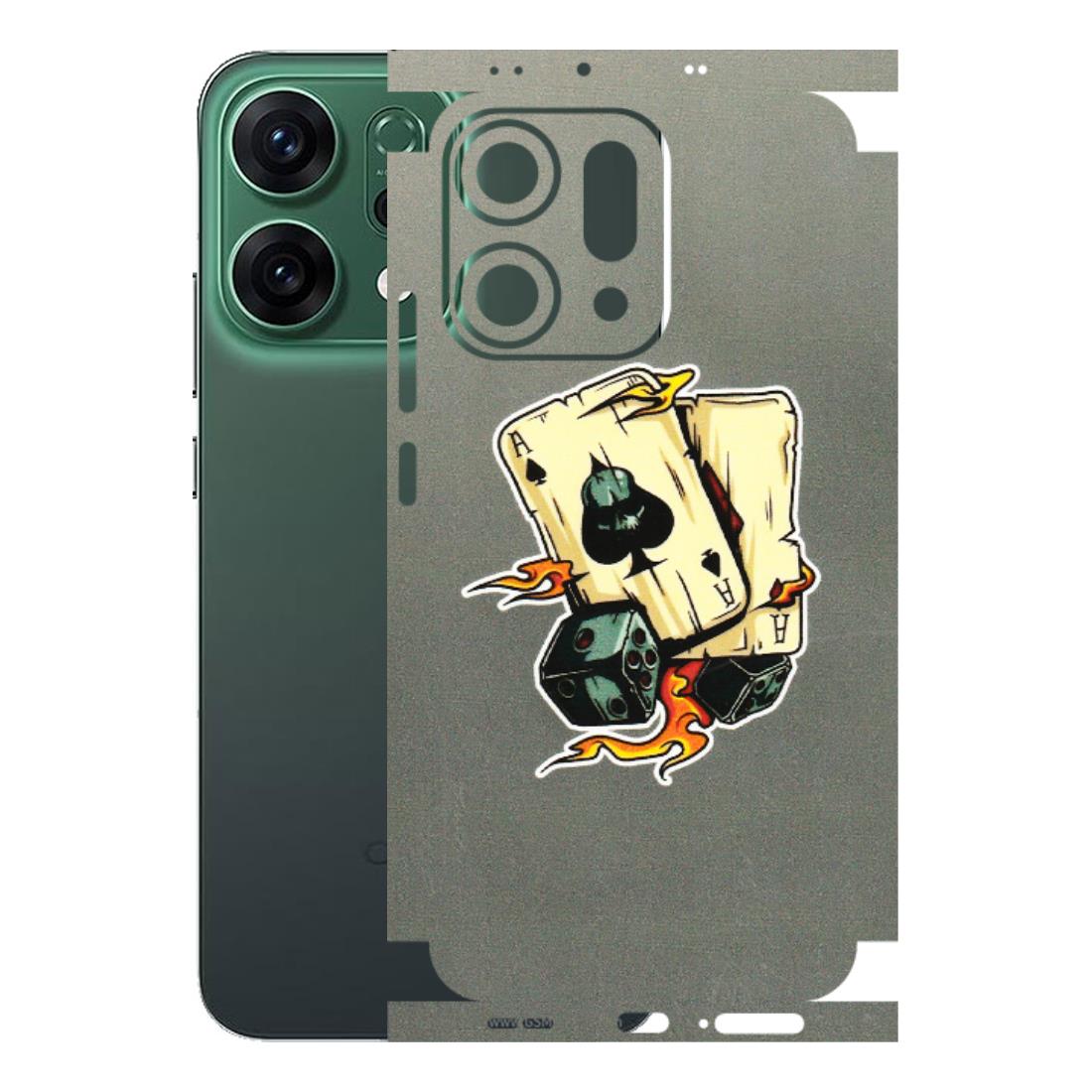 OPPO Phone Skins 2025 (All Models) - Grey Cards Of Ace - 3D Embossed Finish (L-77) Oppo Reno 14 5G