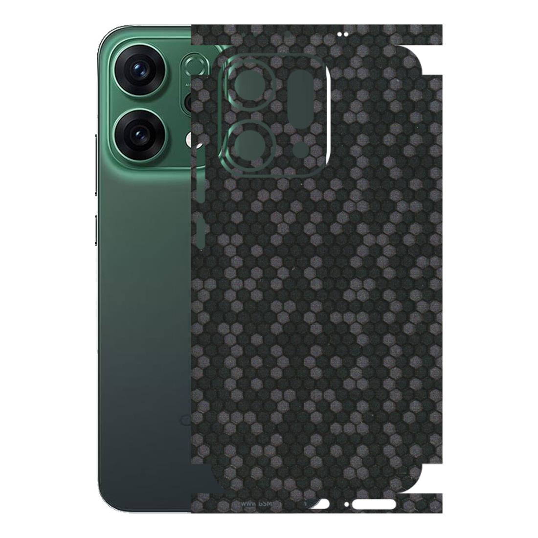 OPPO Phone Skins 2025 (All Models) - Black Grey Honeycomb Sober - 3D Embossed Finish (L-85) Oppo Reno 14 5G