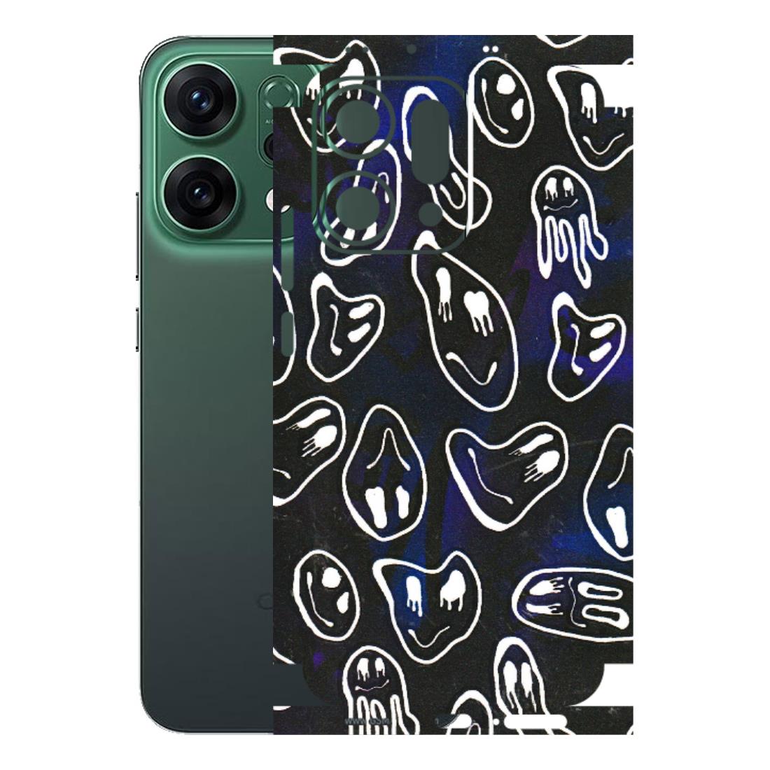 OPPO Phone Skins 2025 (All Models) - Distorted Smileys - 3D Embossed Finish (L-92) Oppo Reno 14 5G