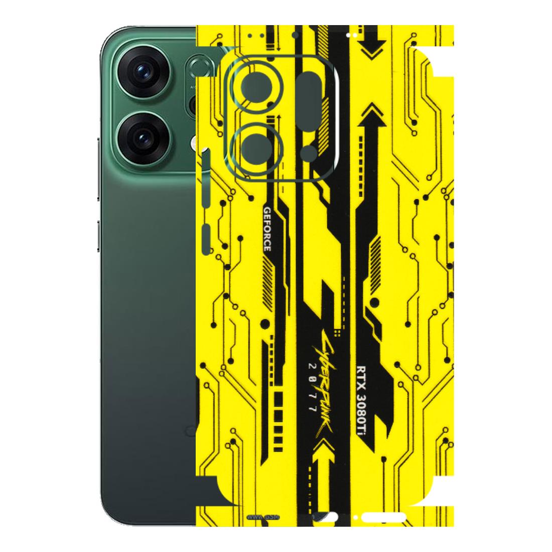 OPPO Phone Skins 2025 (All Models) - Yellow Cyberpunk - 3D Embossed Finish (L-93) Oppo Reno 14 5G