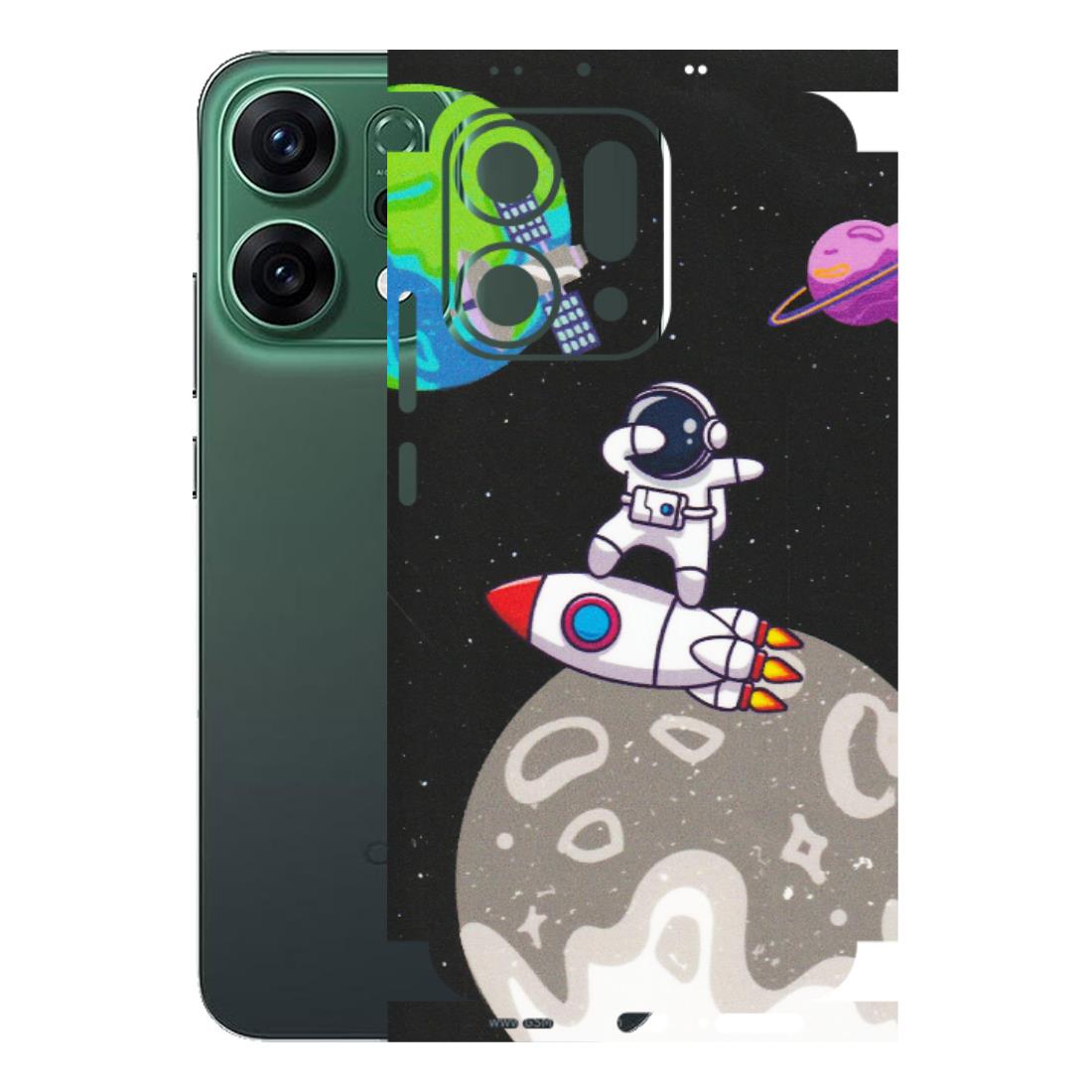 OPPO Phone Skins 2025 (All Models) - Astronaut Vibing Toon Running - Matte Finish (M-39) Oppo Reno 14 5G