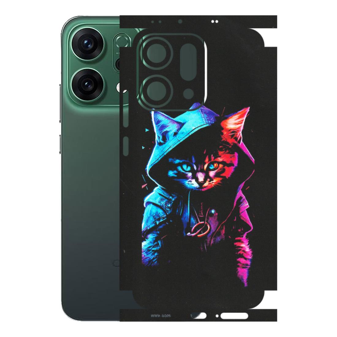 OPPO Phone Skins 2025 (All Models) - Cyberpunk Cat - Matte Finish (M-45) Oppo Reno 14 5G
